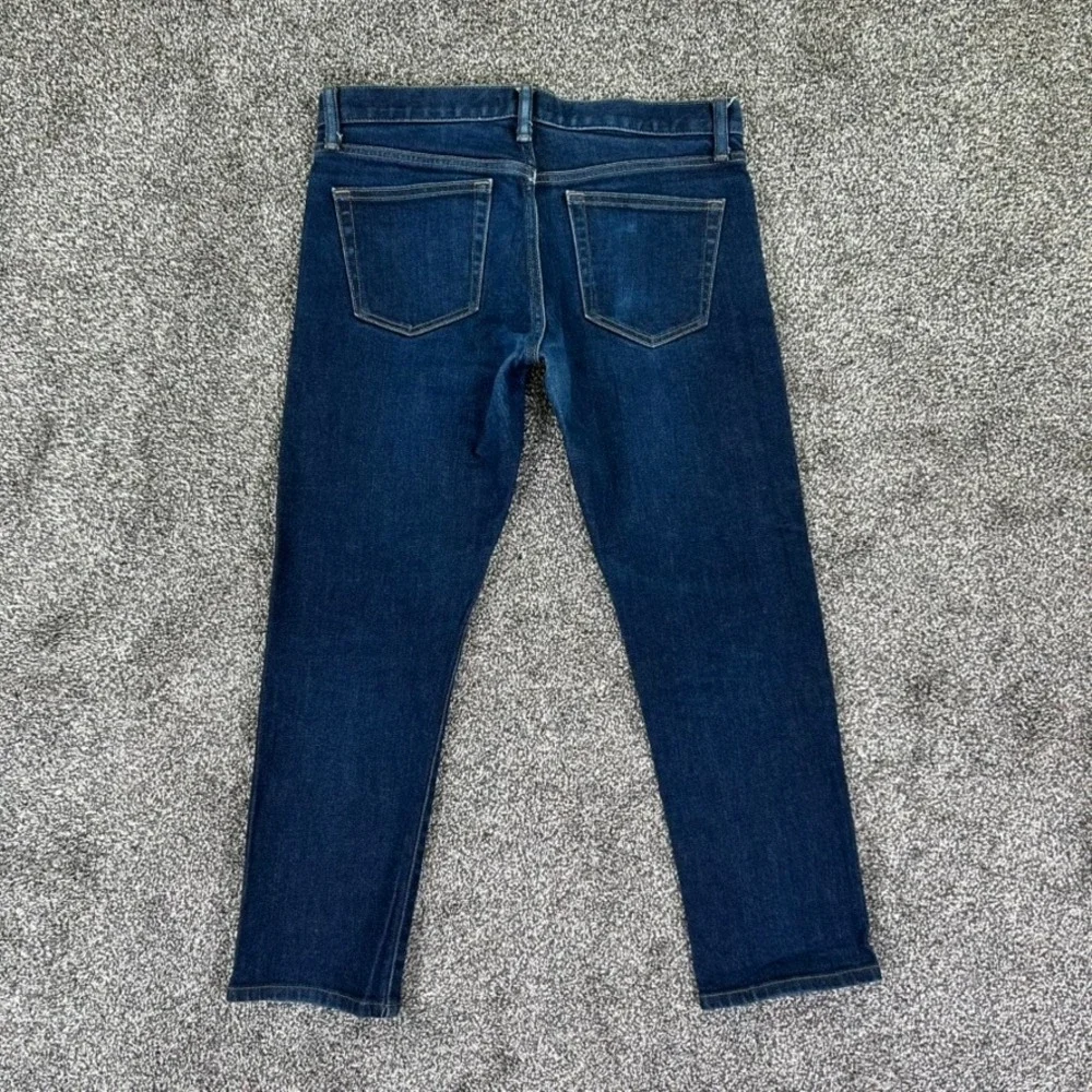 Uniqlo Kaihara Selvedge Indigo Blue Denim Jeans Men 31x32 Slim Straight Low Rise
